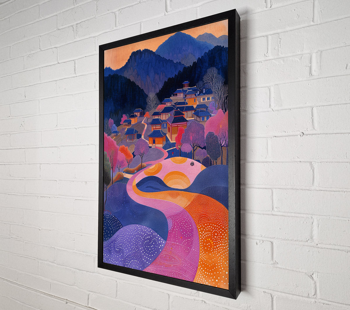 Windy Road To Town Canvas Wall Art