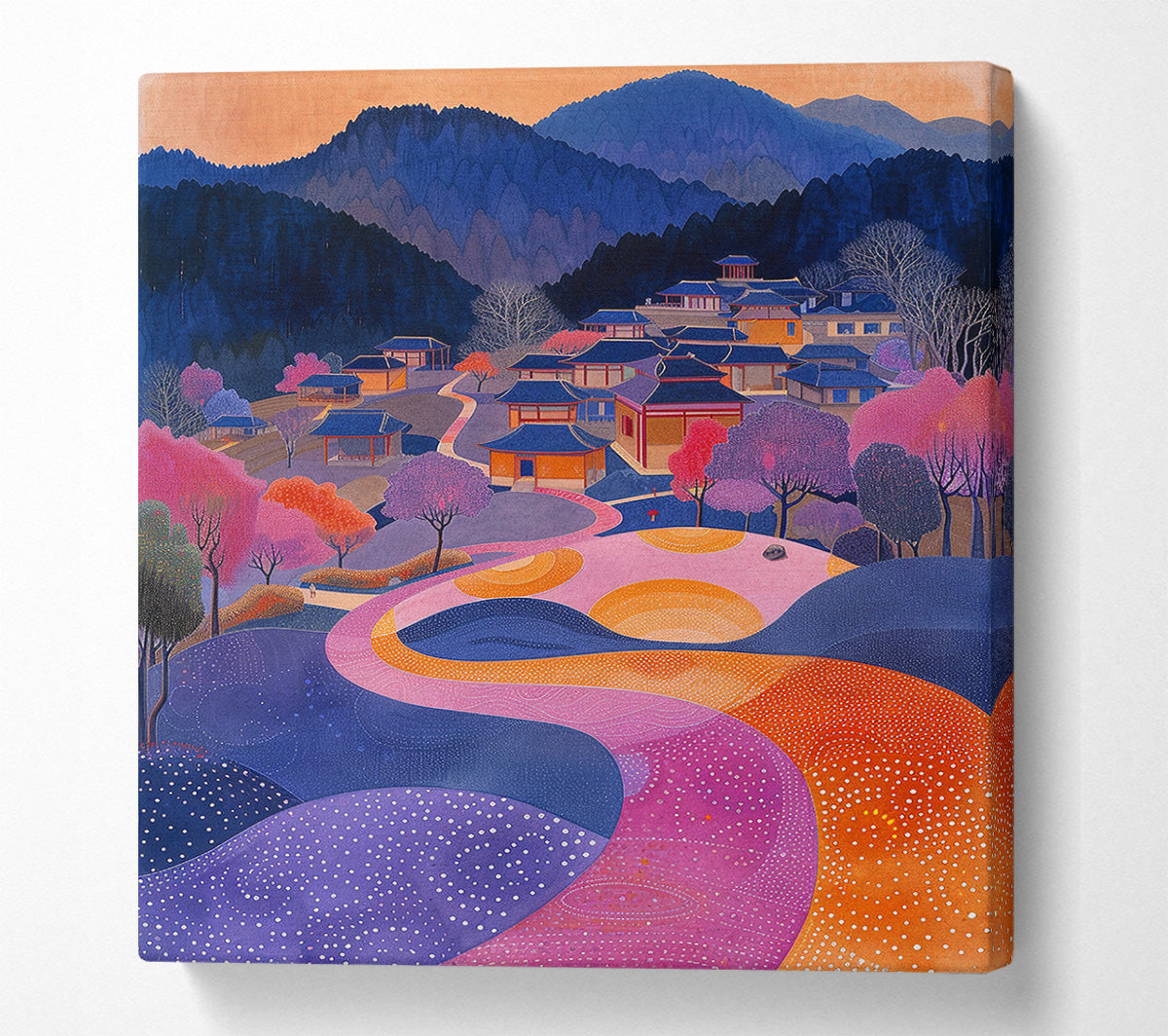 Windy Road To Town Canvas Wall Art