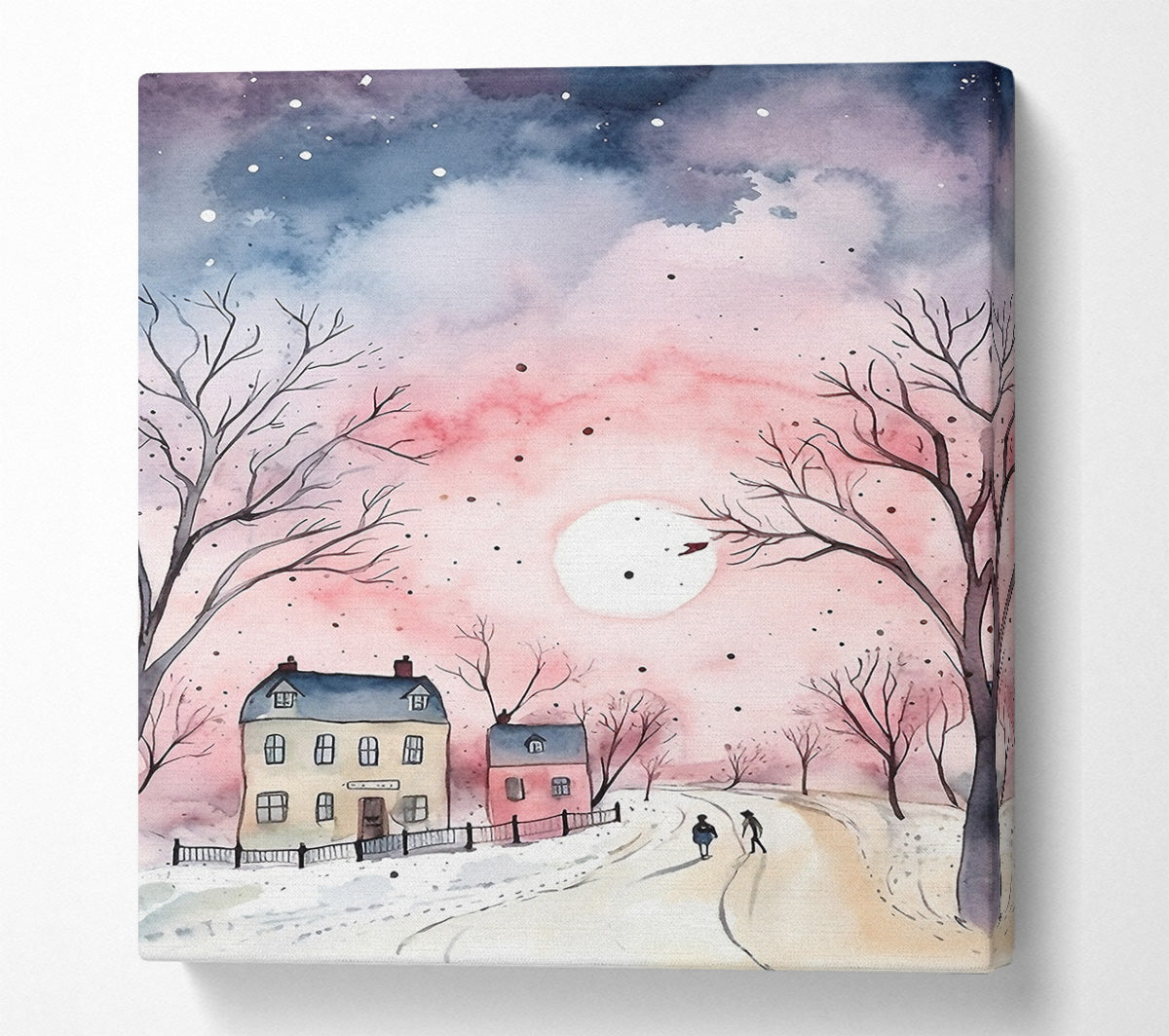 Winter Watercolour Magic Canvas Wall Art