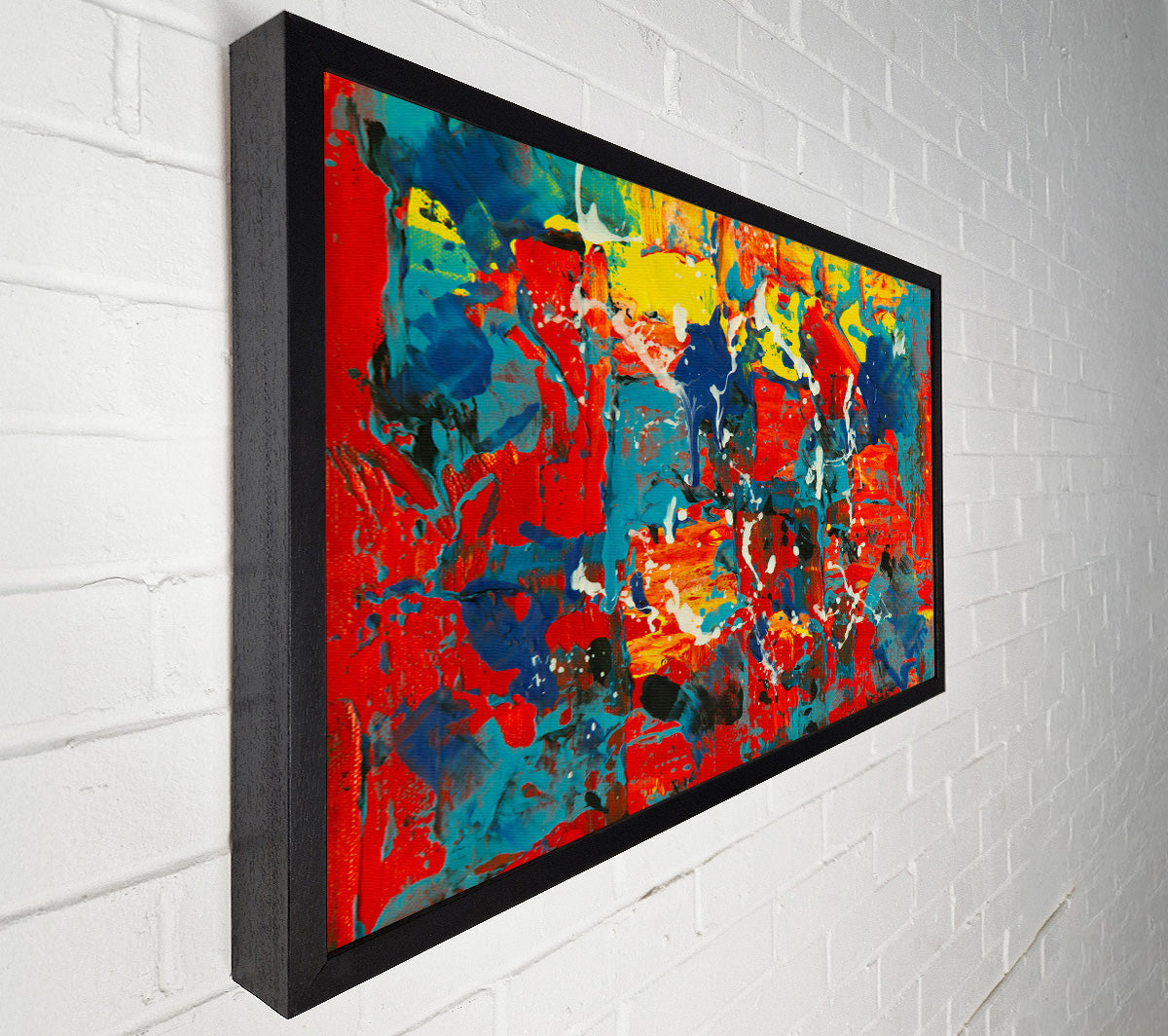 Red Abstract Splashes Canvas Wall Art