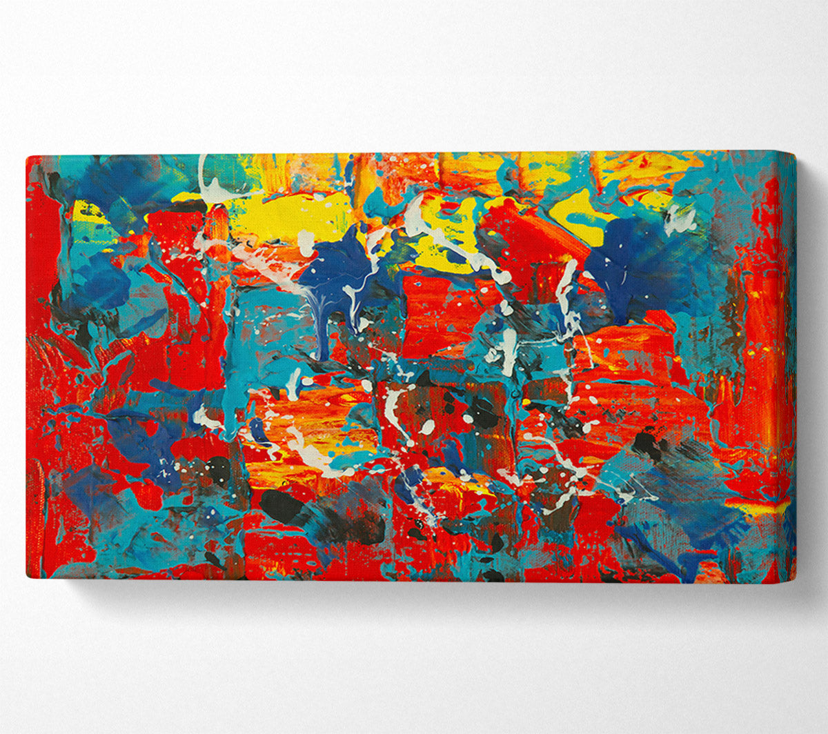 Red Abstract Splashes Canvas Wall Art