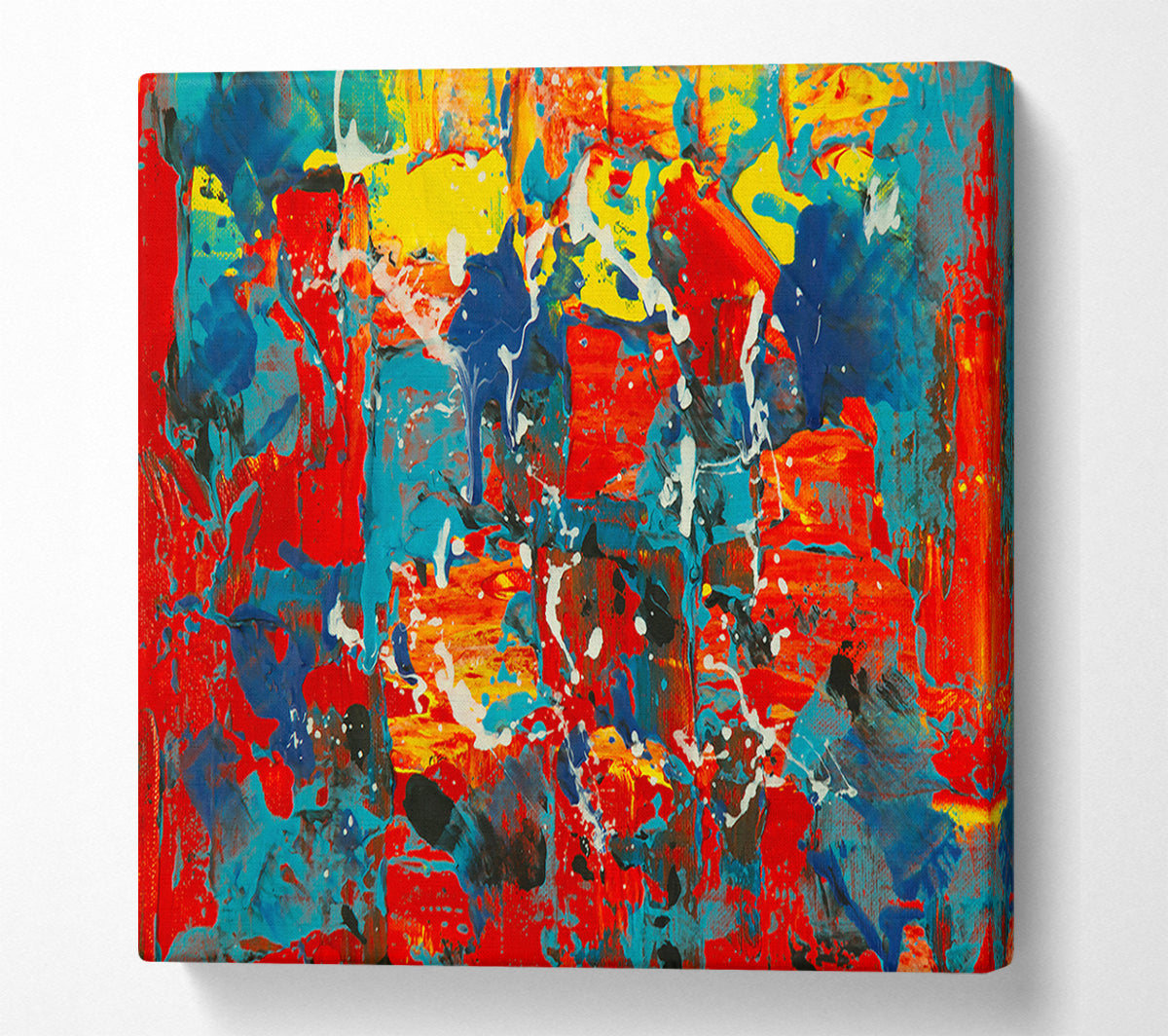 Red Abstract Splashes Canvas Wall Art