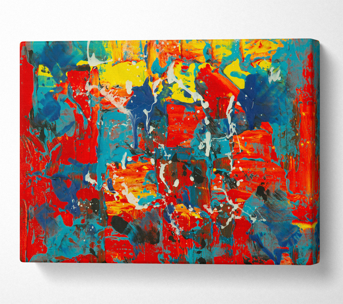 Red Abstract Splashes Canvas Wall Art