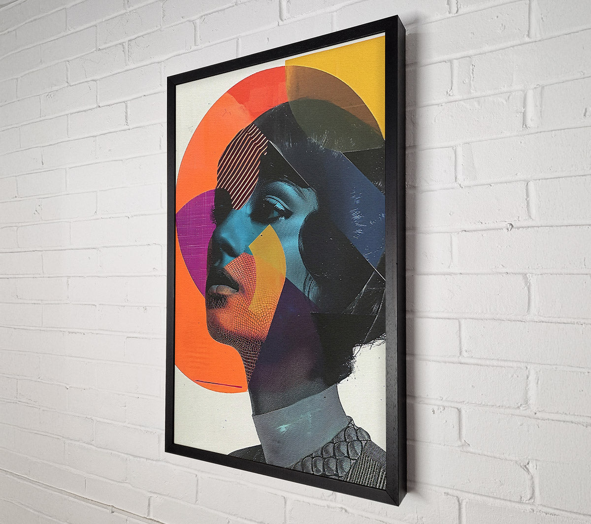 Woman Head Circles Canvas Wall Art
