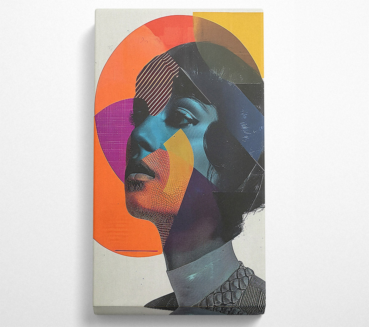 Woman Head Circles Canvas Wall Art