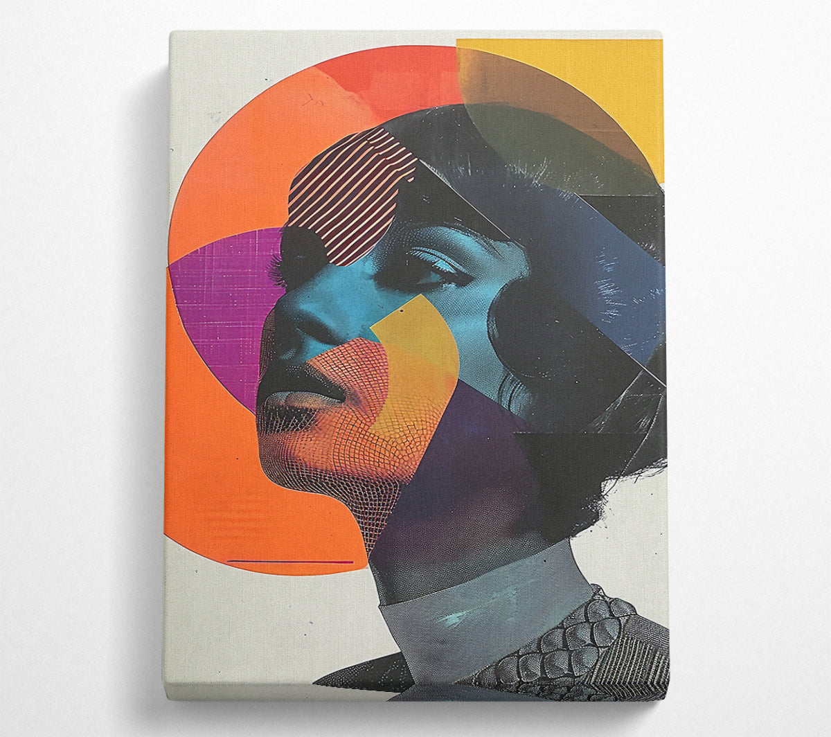 Woman Head Circles Canvas Wall Art