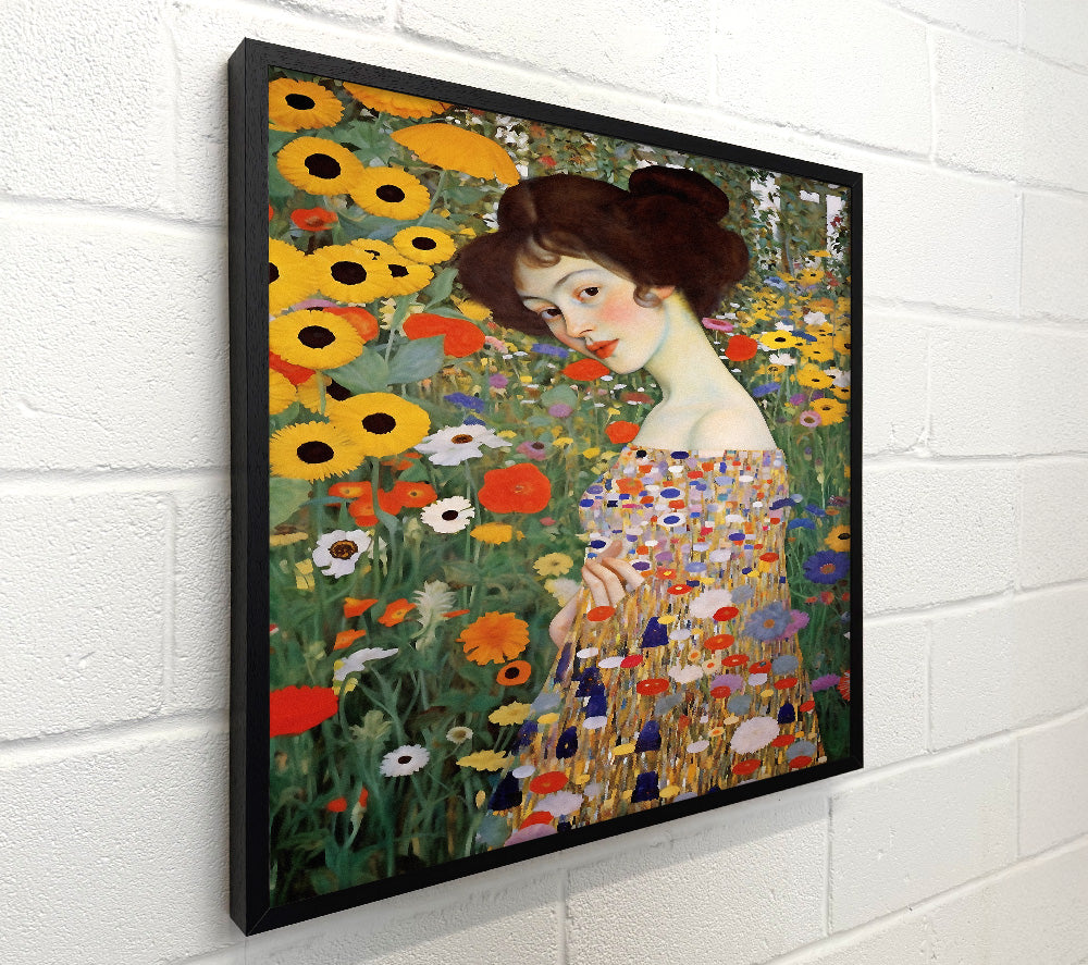 Woman Klimt Style Garden