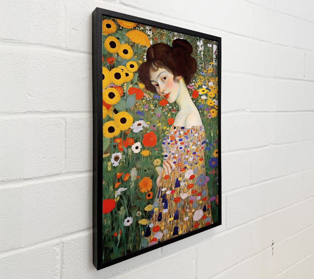 Woman Klimt Style Garden