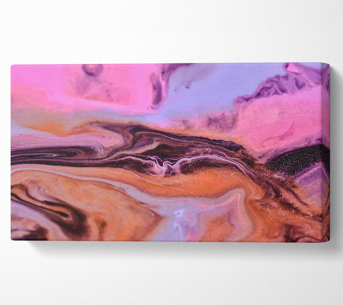 Pink And Peach Swirl Canvas Wall Art