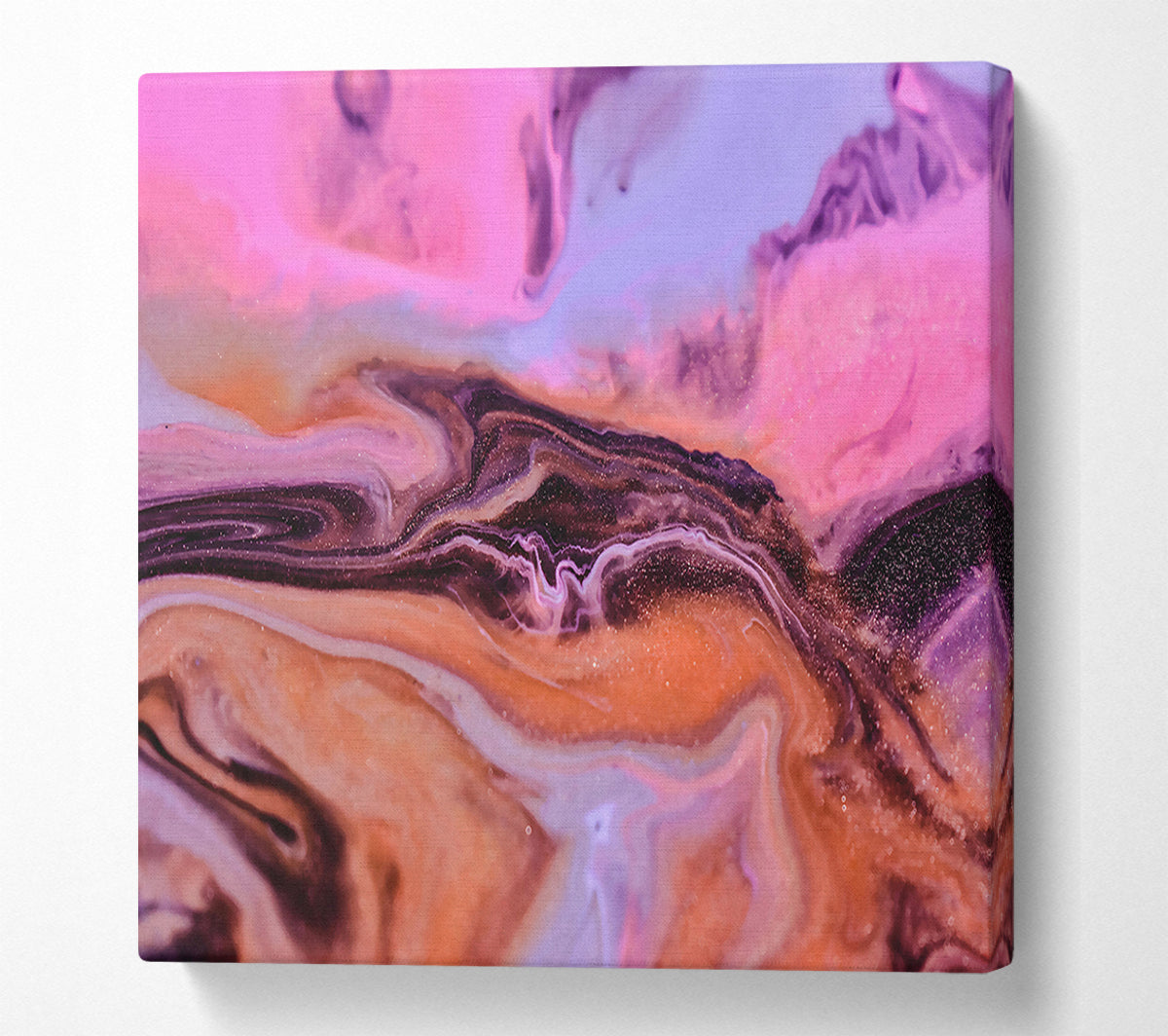 Pink And Peach Swirl Canvas Wall Art