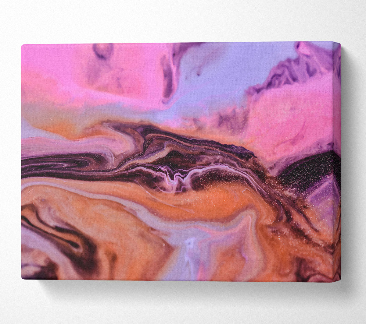 Pink And Peach Swirl Canvas Wall Art