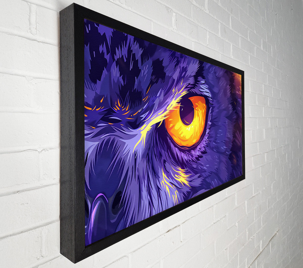 Purple Owl Gaze Canvas Wall Art