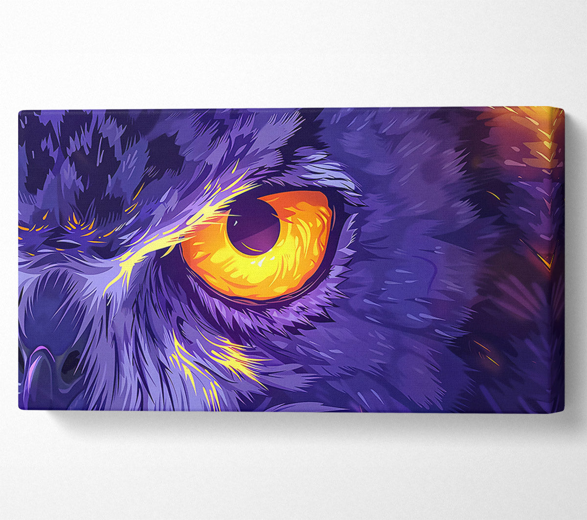 Purple Owl Gaze Canvas Wall Art