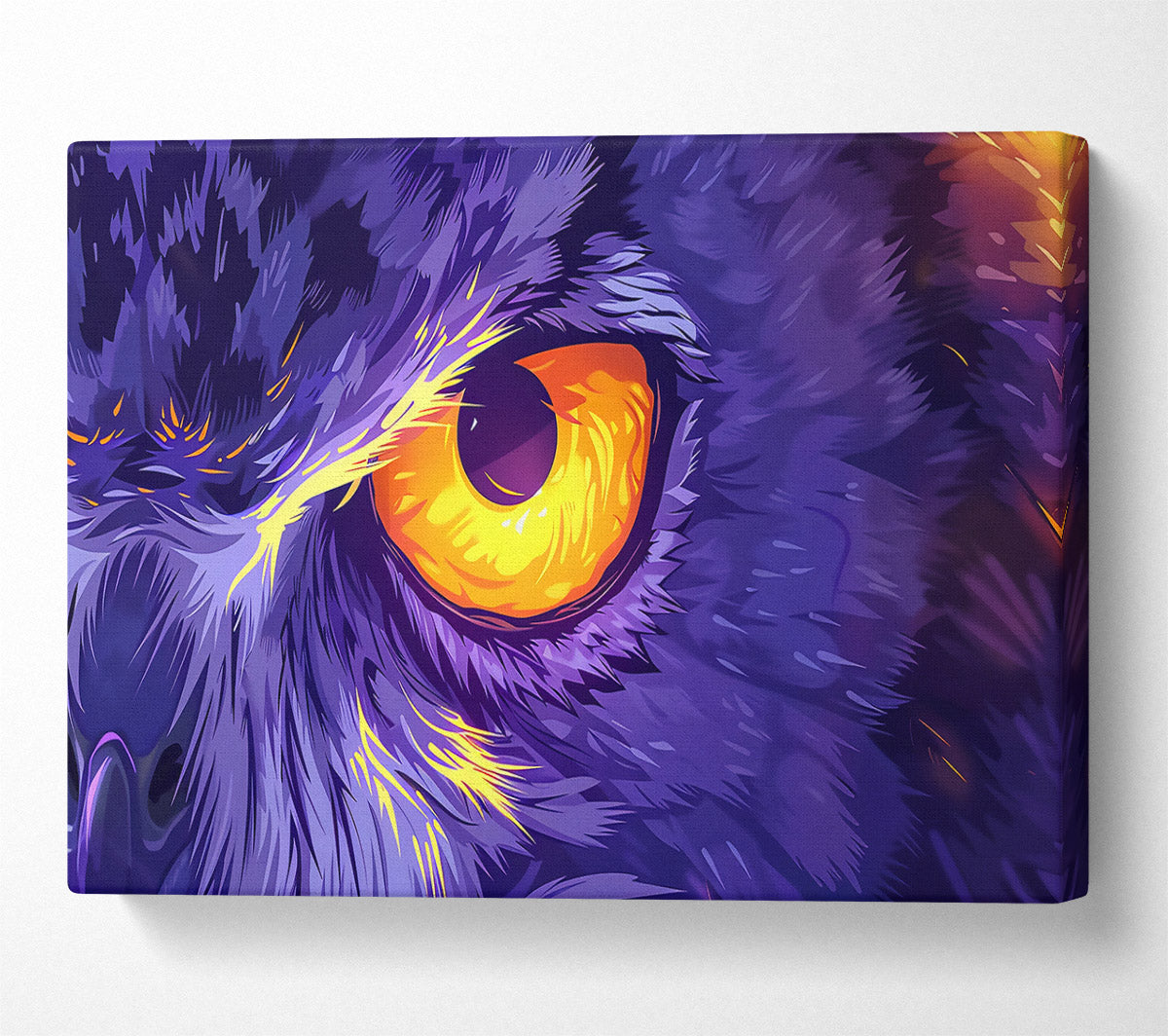 Purple Owl Gaze Canvas Wall Art