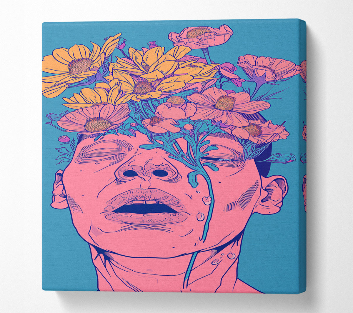 Zombie Flowers Canvas Wall Art