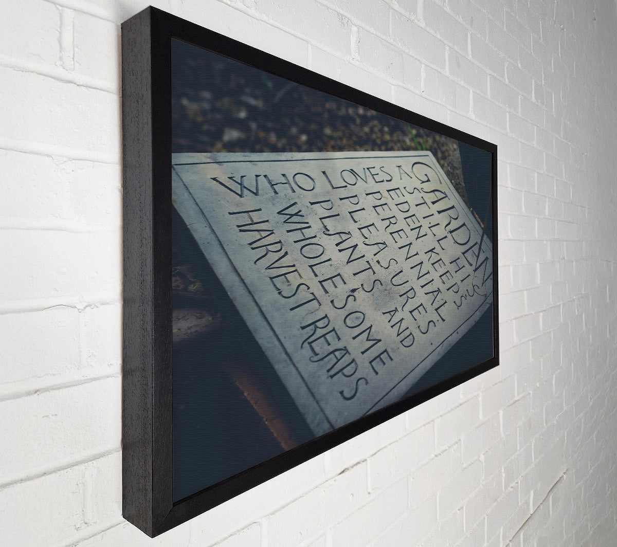 Grey Stone Garden Verse Canvas Art