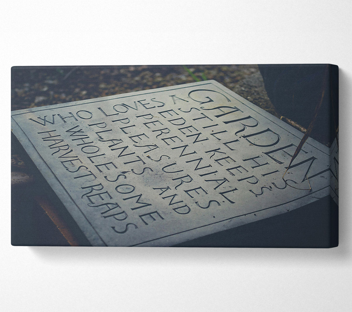 Grey Stone Garden Verse Canvas Art