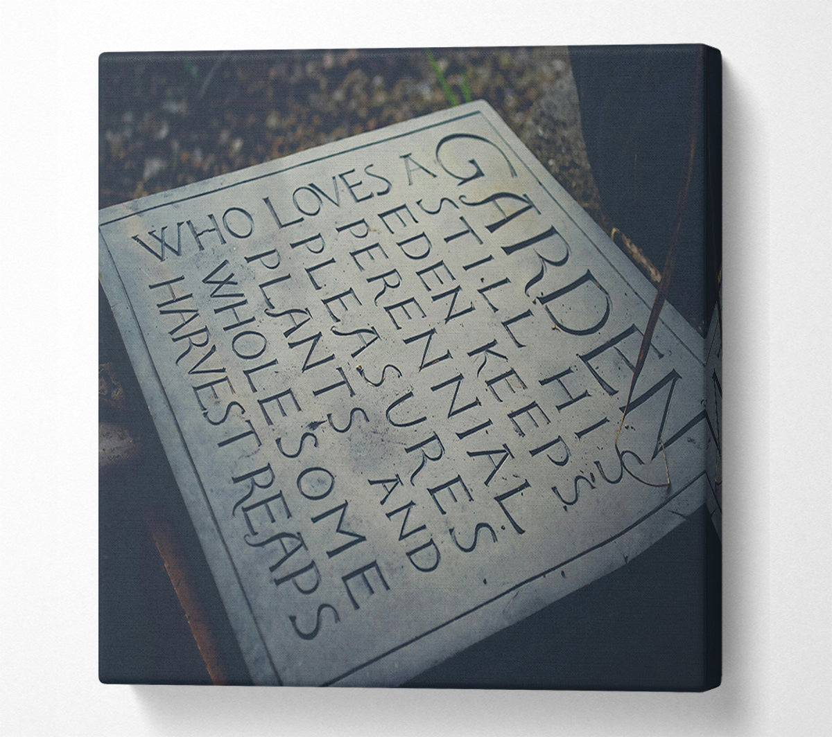 Grey Stone Garden Verse Canvas Art