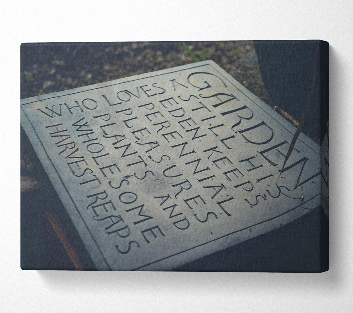 Grey Stone Garden Verse Canvas Art
