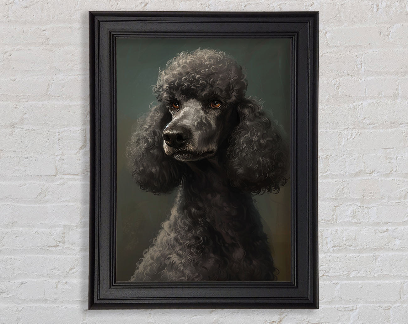 A Poodle Looking Framed Print