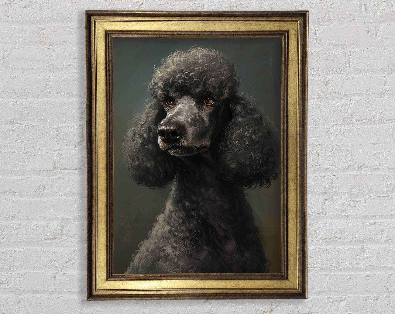 A Poodle Looking Framed Print