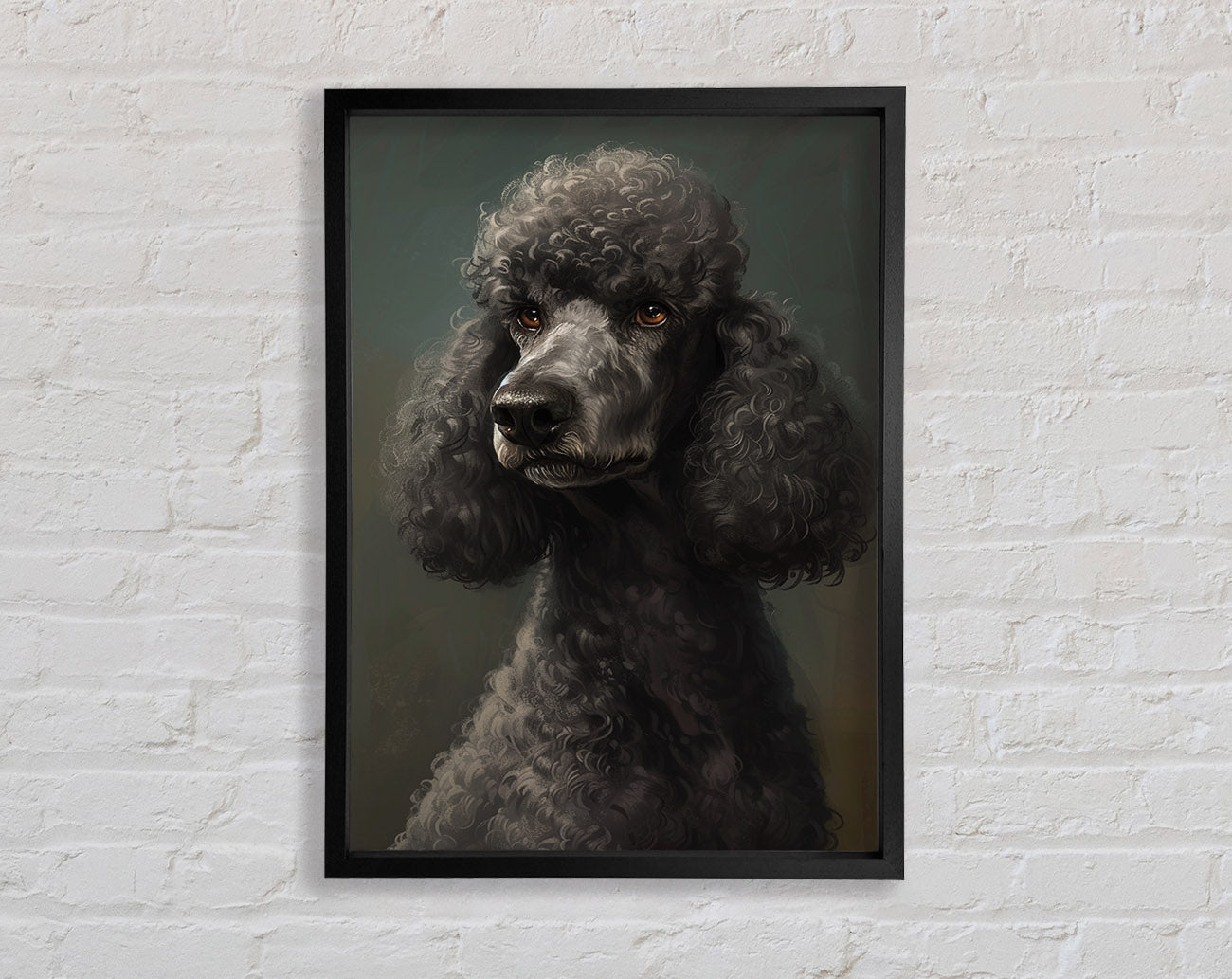 A Poodle Looking Framed Print