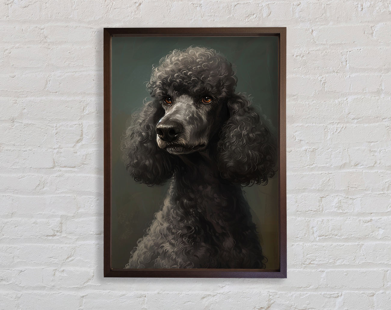 A Poodle Looking Framed Print