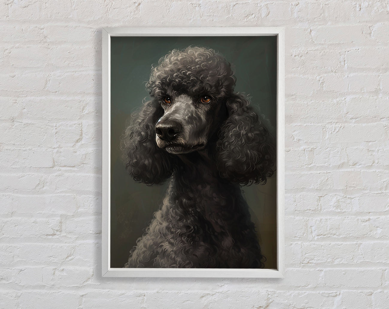 A Poodle Looking Framed Print