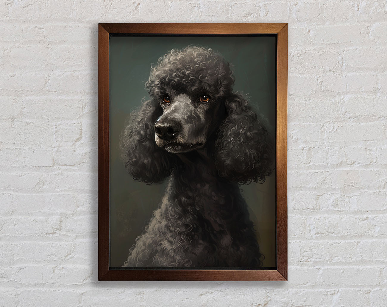 A Poodle Looking Framed Print