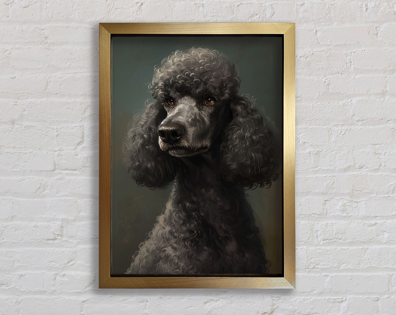 A Poodle Looking Framed Print
