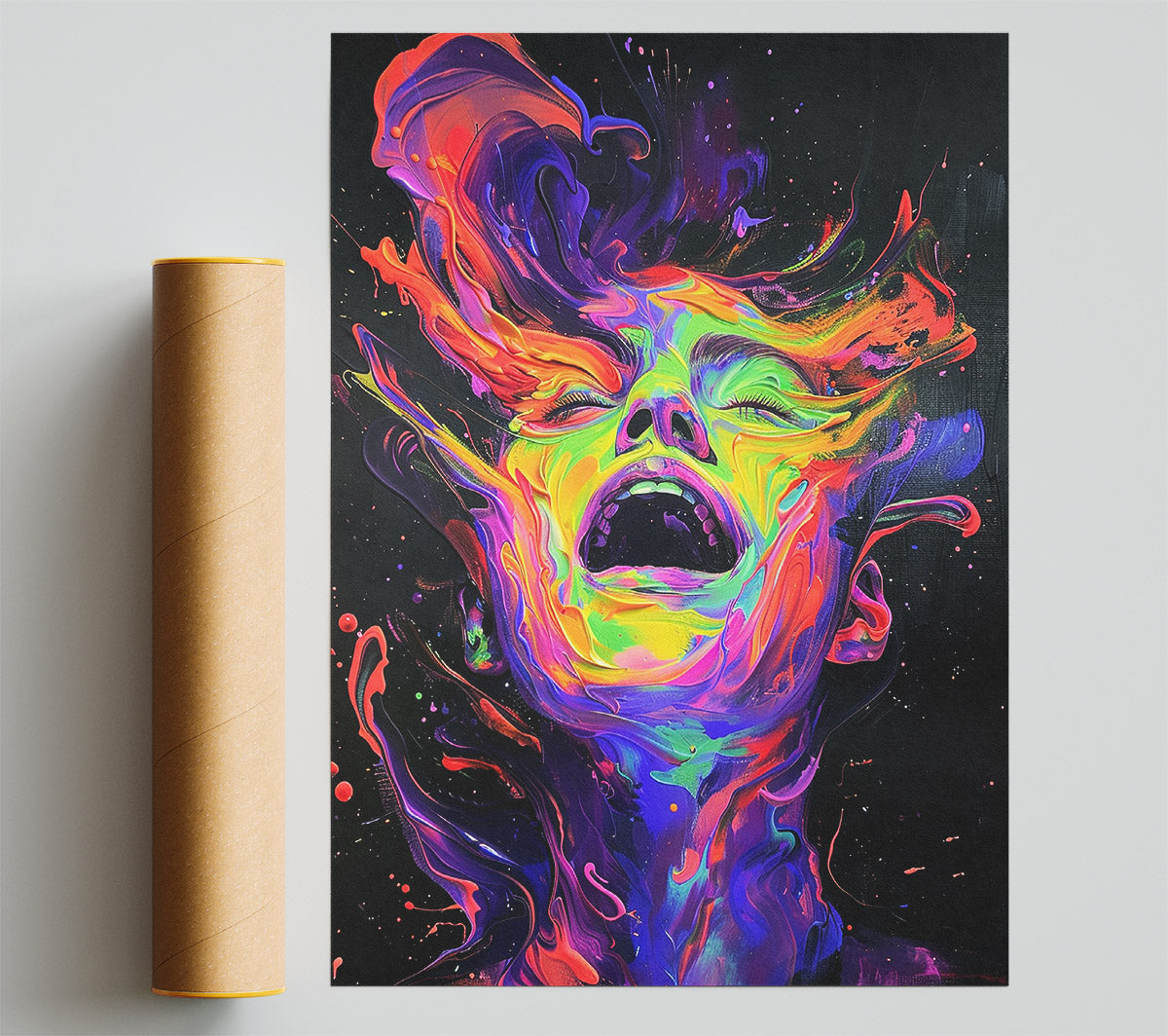 Abstract Flow Paint Scream Print