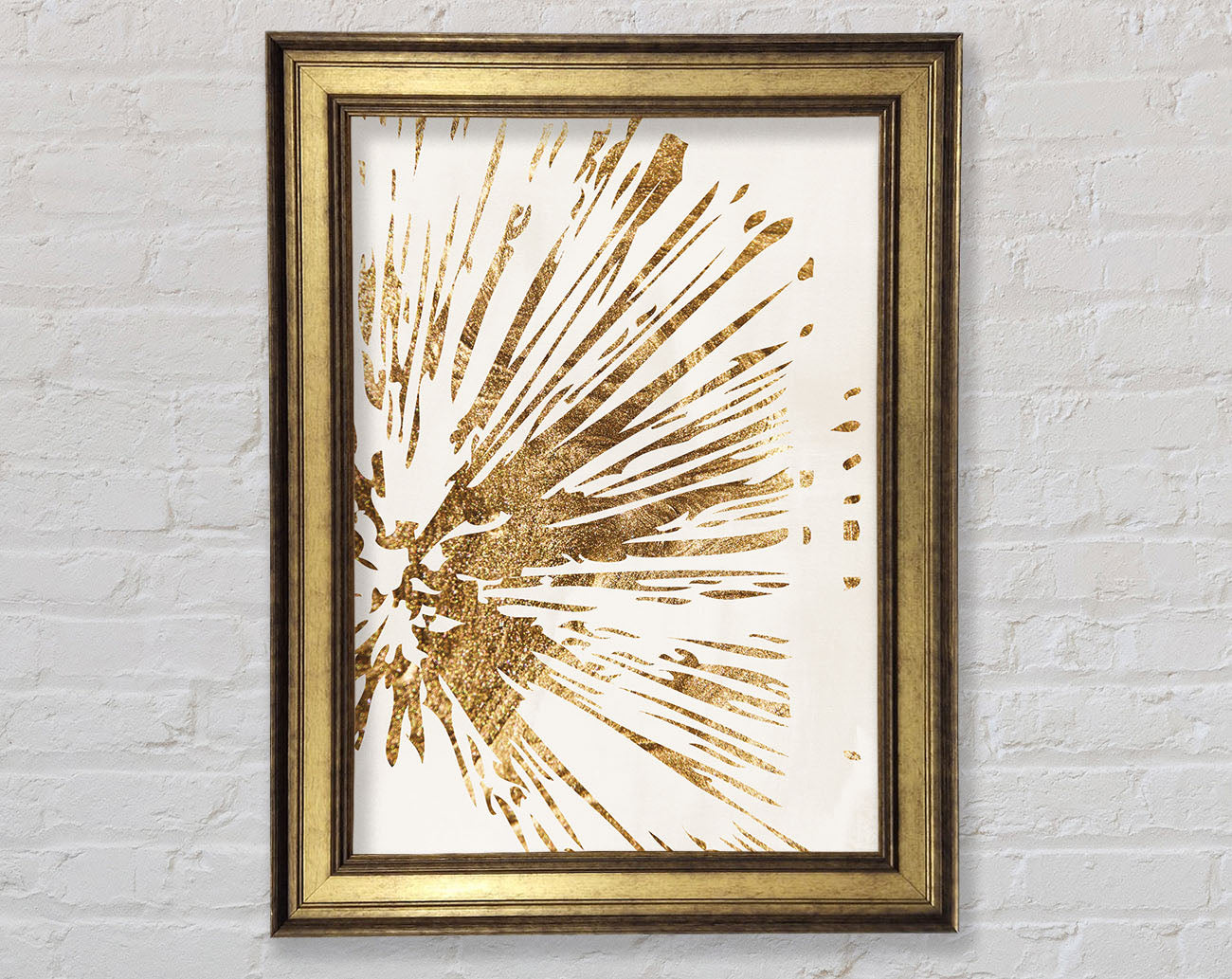 Abstract Gold Spikes Framed Print