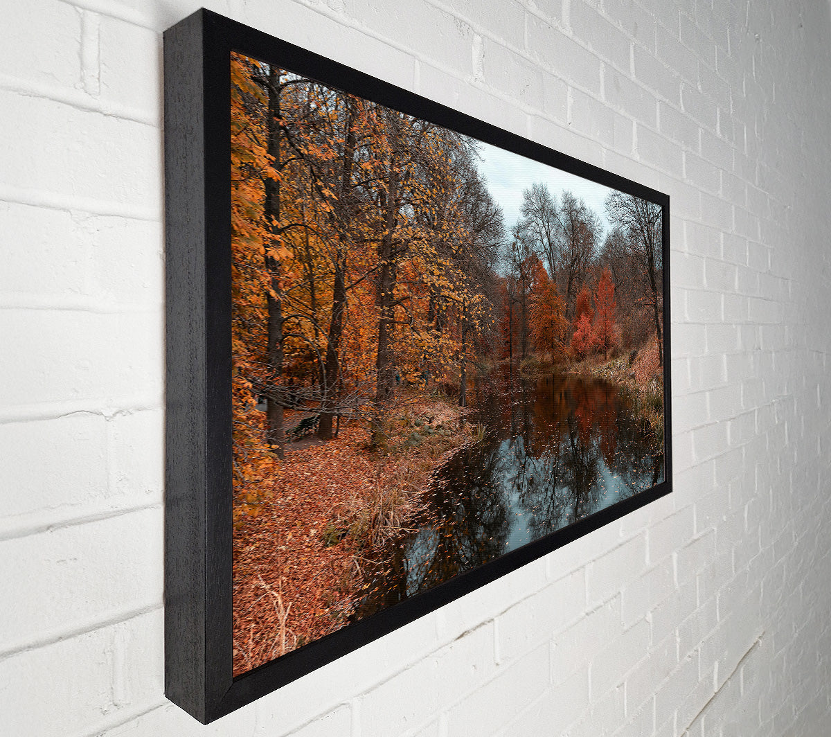 Crimson Autumn Reflection Canvas Print