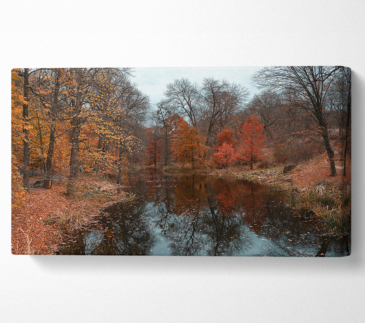 Crimson Autumn Reflection Canvas Print