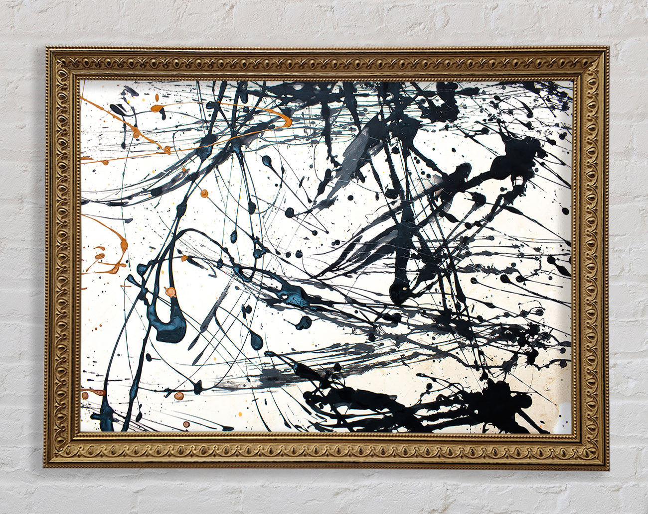 Abstract Ink Lines Framed Print