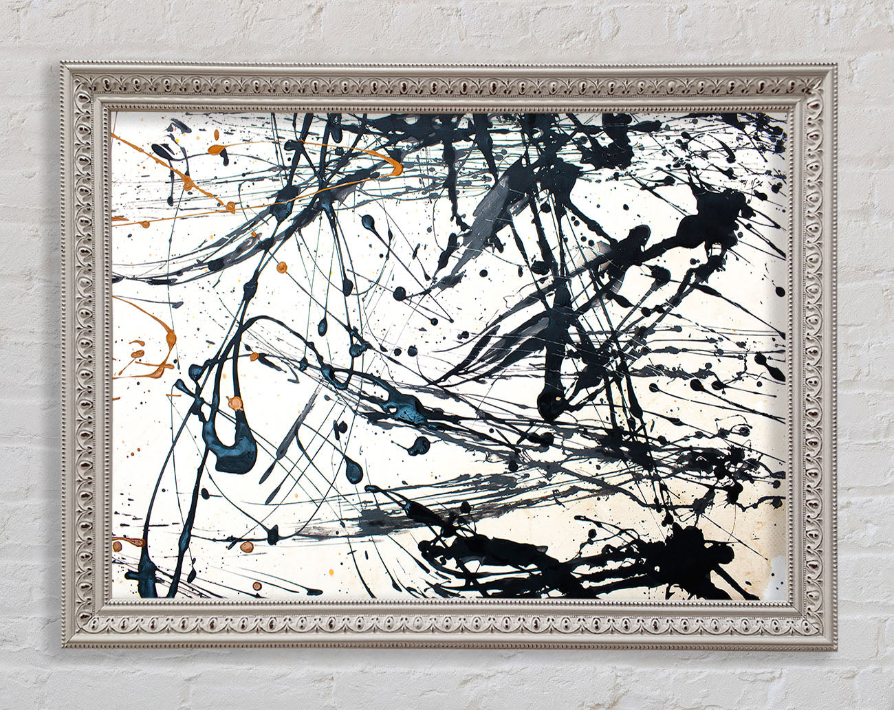 Abstract Ink Lines Framed Print