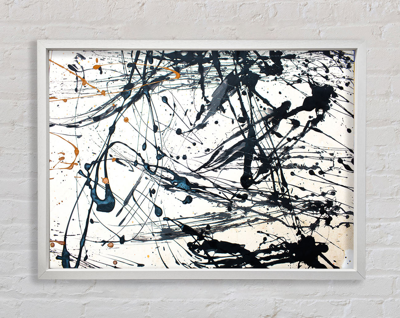 Abstract Ink Lines Framed Print