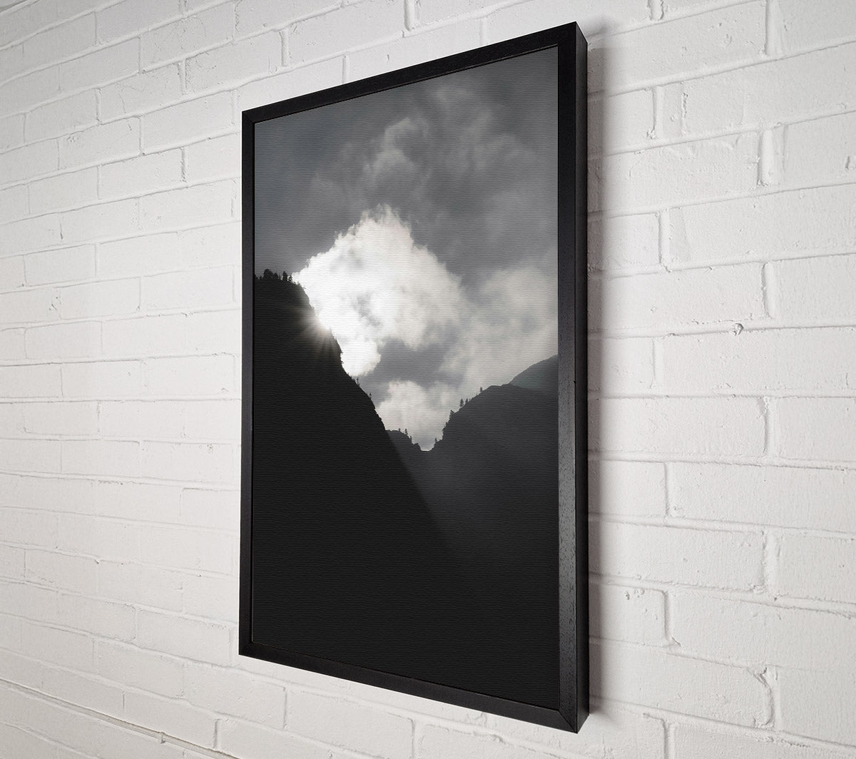 Silver Light Through Peaks Canvas Wall Art