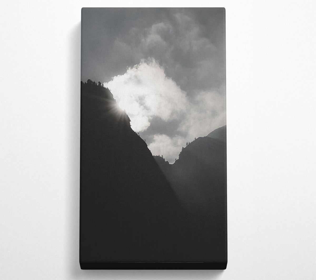 Silver Light Through Peaks Canvas Wall Art