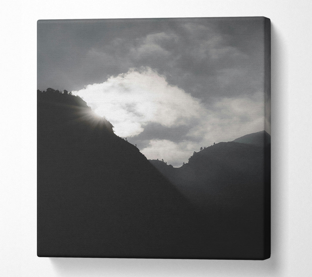 Silver Light Through Peaks Canvas Wall Art