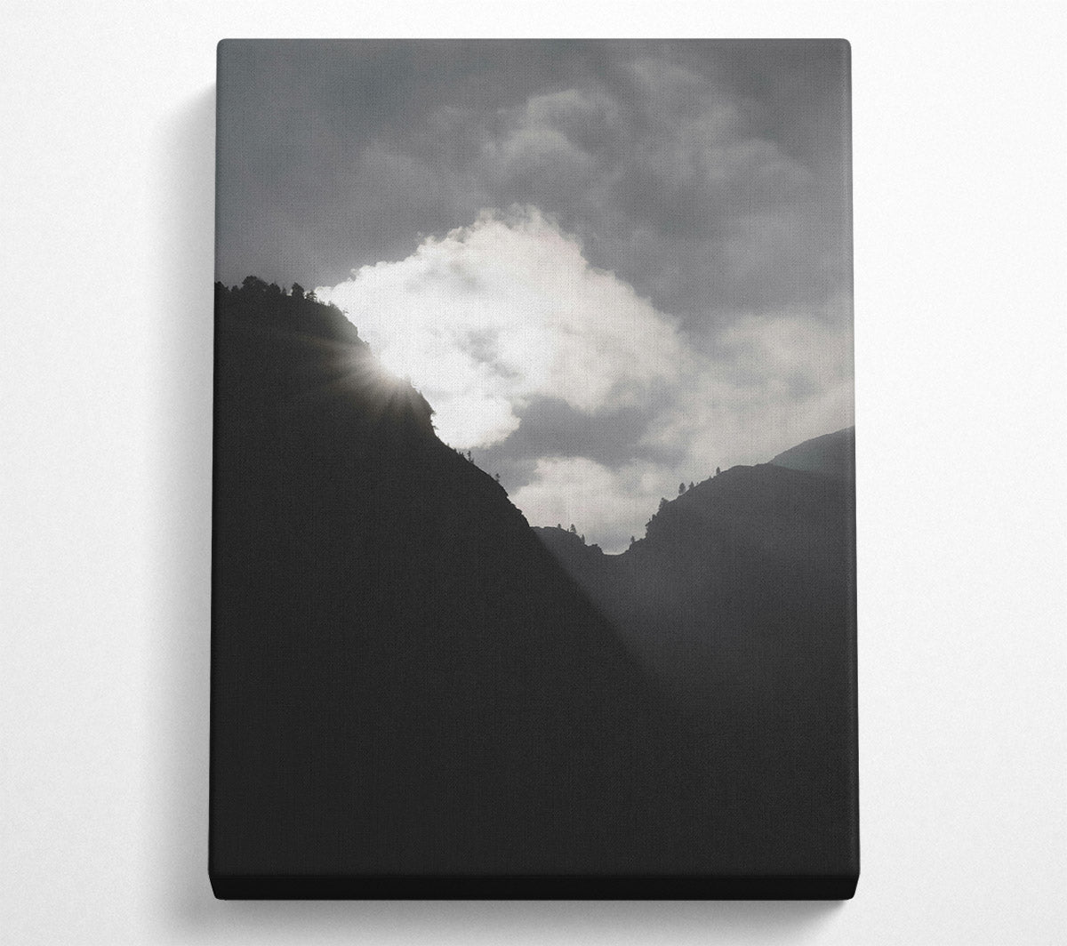 Silver Light Through Peaks Canvas Wall Art