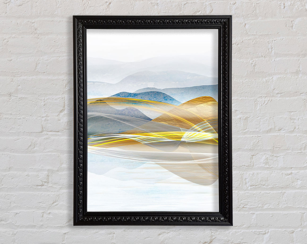 Abstract Line Mountains Framed Print