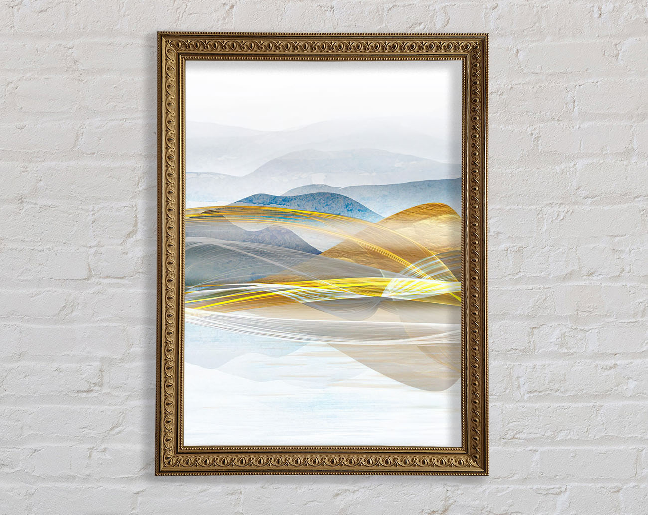 Abstract Line Mountains Framed Print