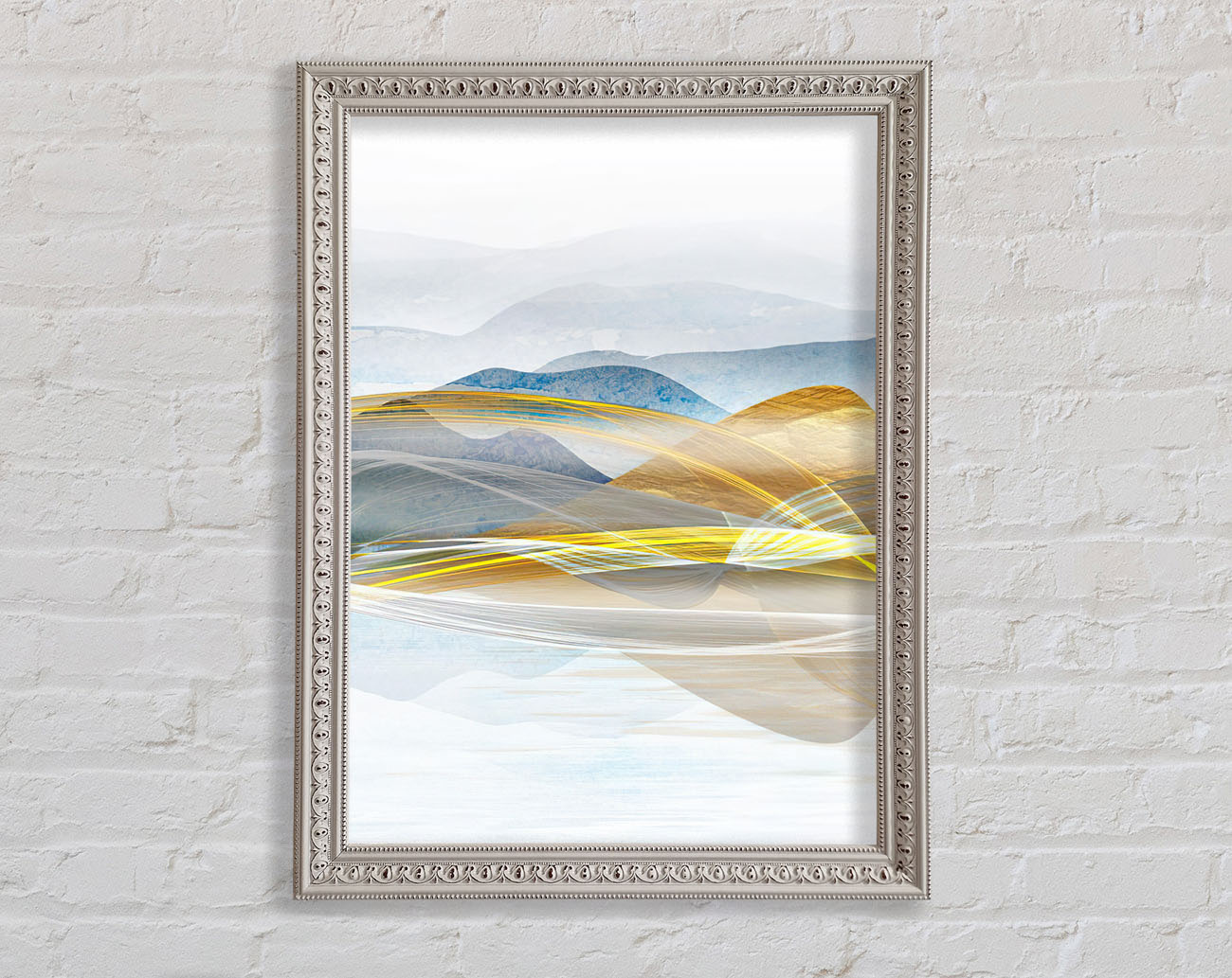 Abstract Line Mountains Framed Print