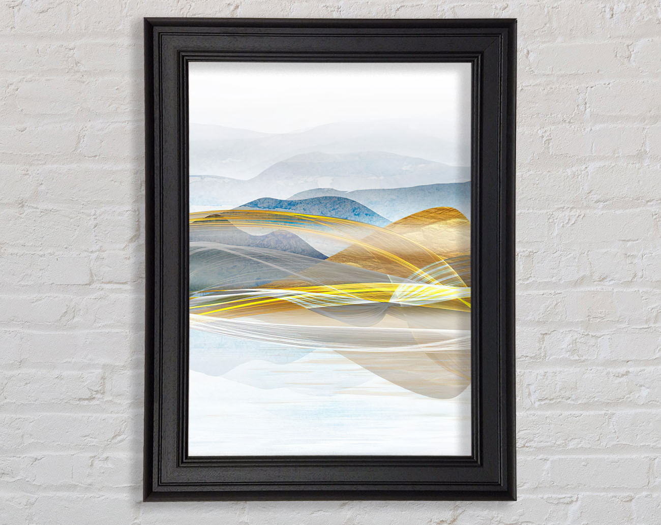 Abstract Line Mountains Framed Print