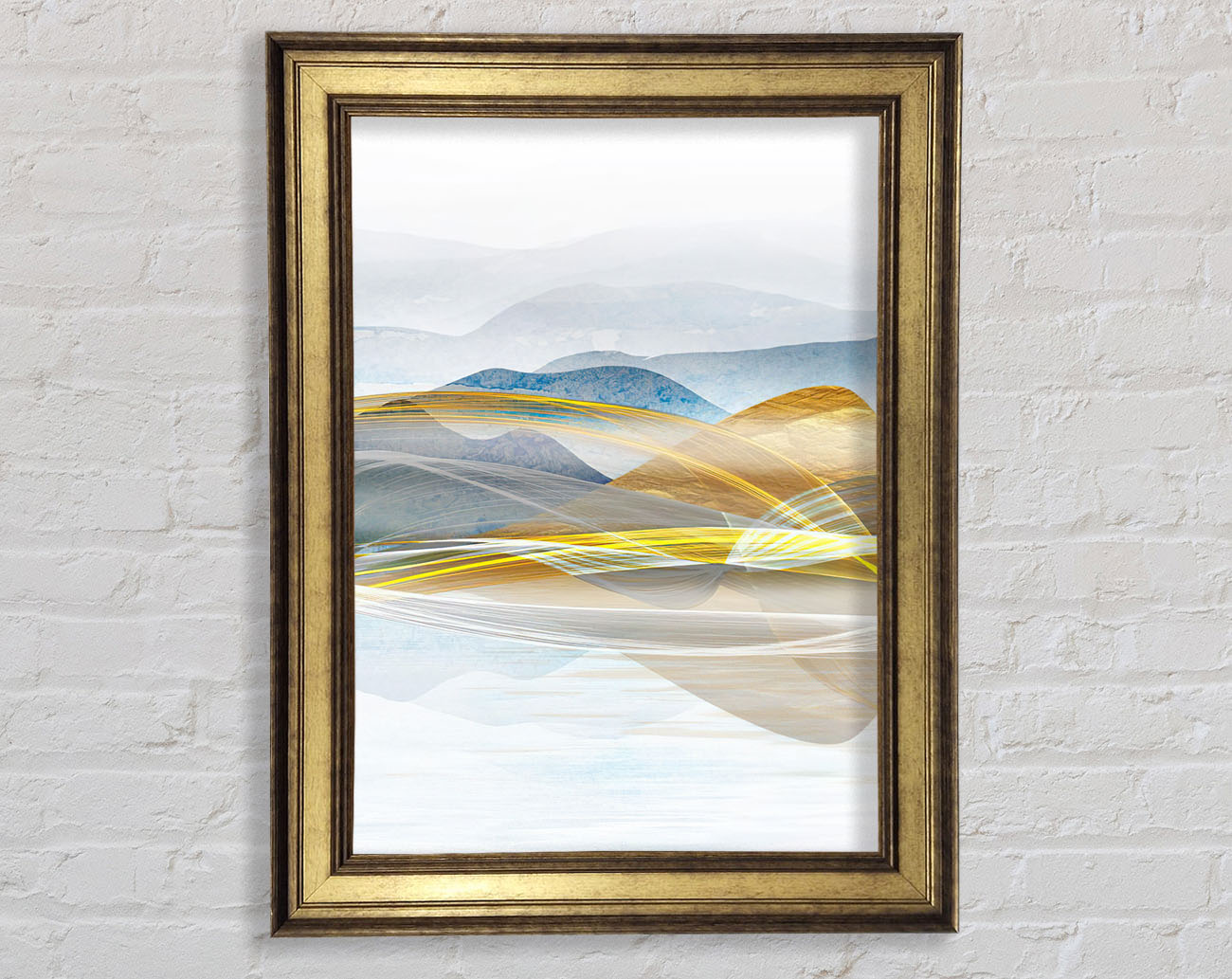 Abstract Line Mountains Framed Print