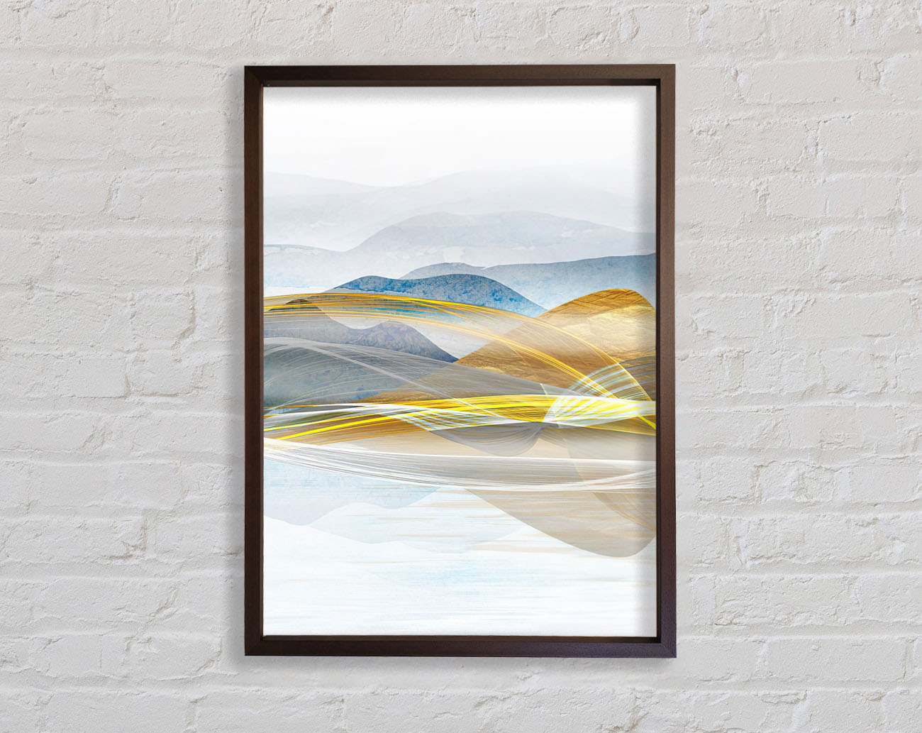 Abstract Line Mountains Framed Print