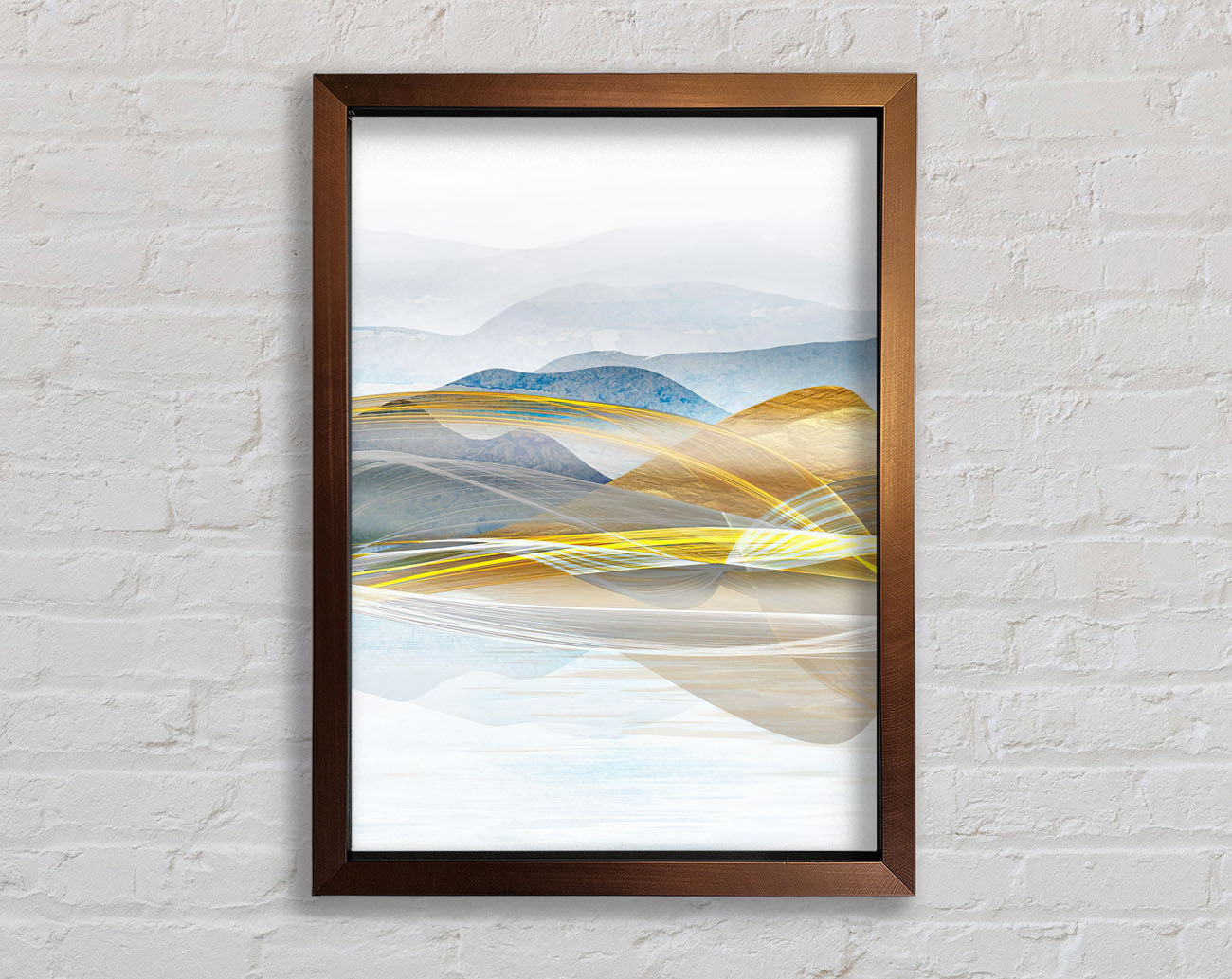 Abstract Line Mountains Framed Print