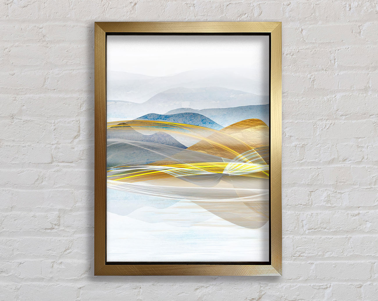 Abstract Line Mountains Framed Print