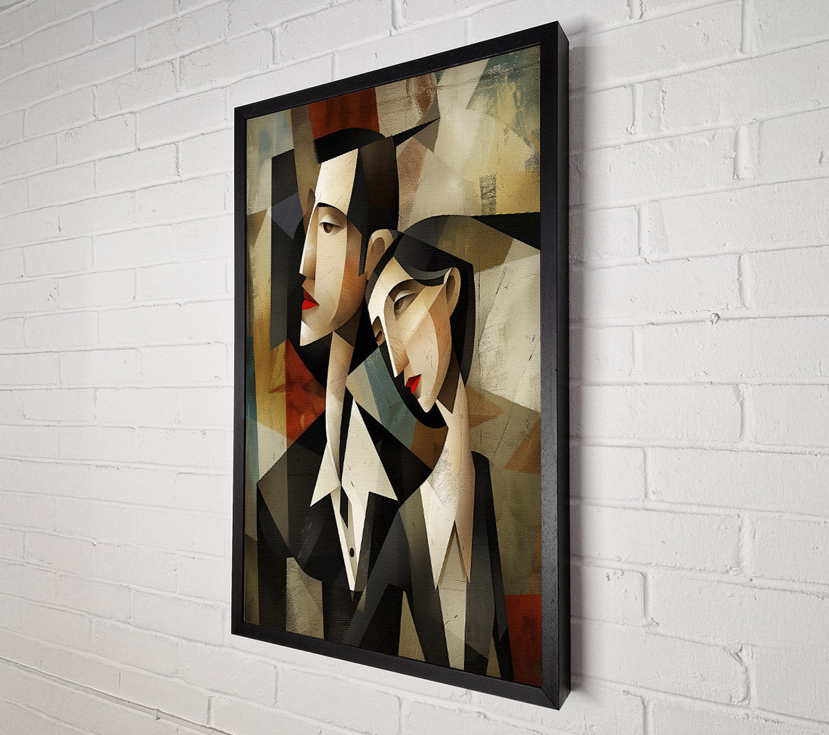 Red And Black Embrace Canvas Wall Art